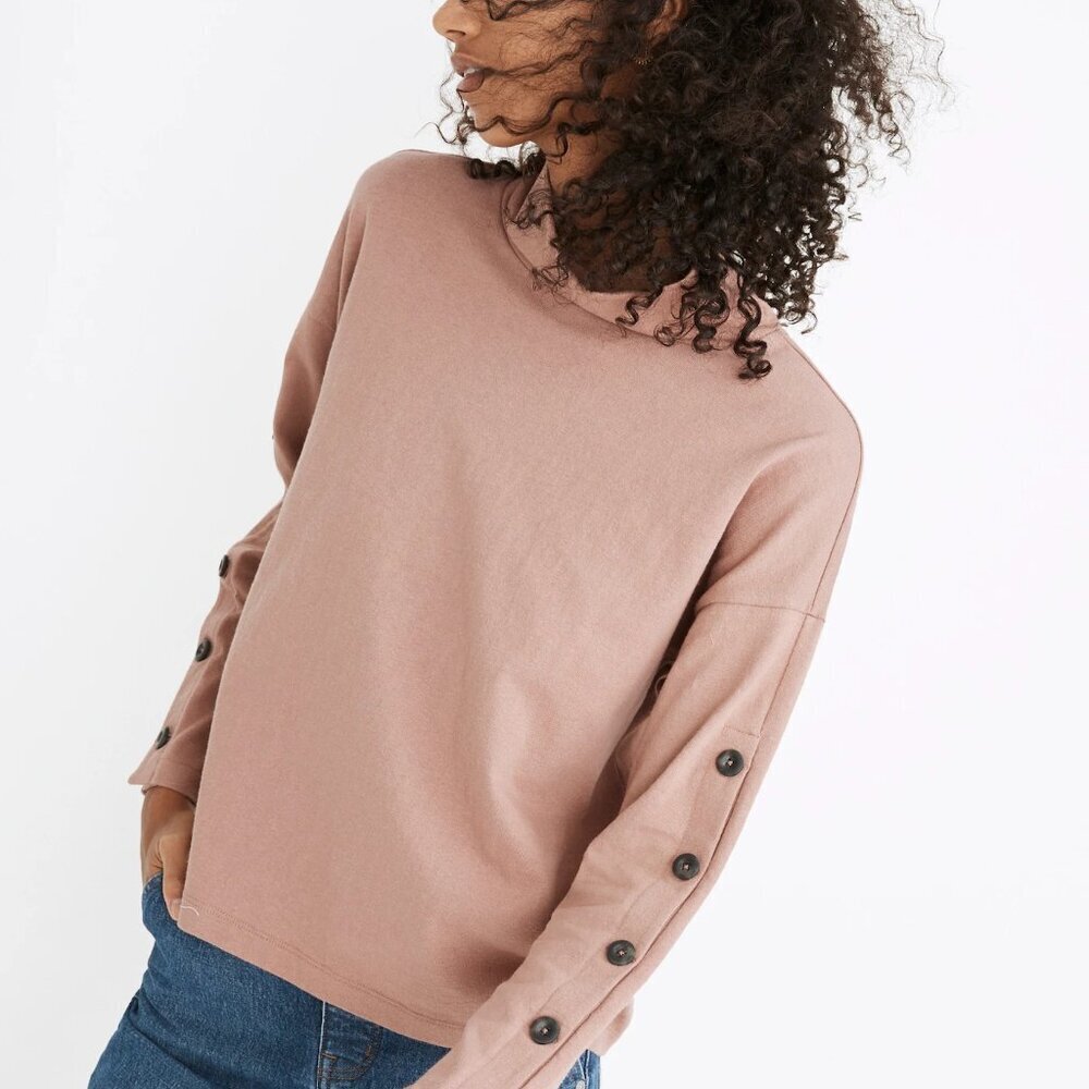 Madewell Button Sleeve Turtleneck Top